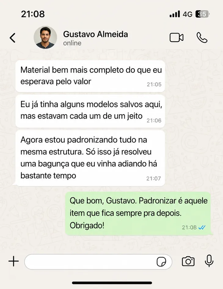 Depoimento de cliente sobre o kit de laudos elétricos, número 7